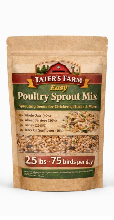 Poultry Sprouting Seeds Treat Mix, Natural Protein Boost, Fresh Greens Anytime, Better Egg Quality, Improve Feathers, Great Winter Treat and Entertainment