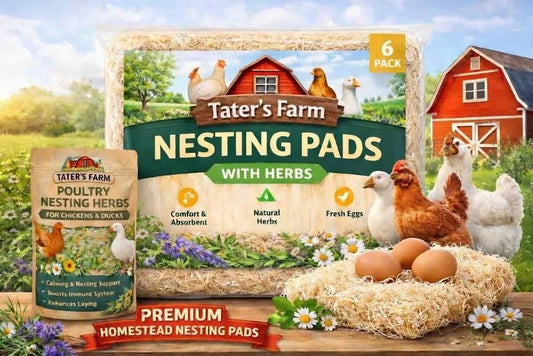 Premium Nesting Pads with Free Herb Packet, for Chickens & Ducks, Includes Free Aromatic Poultry Nesting Herbs, 13x13 Inch