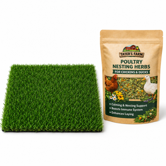 Washable Artificial Grass Nesting Pads WITH NESTING HERBS- Chicken Nesting Pads for Chicken Coop and Pet Garden Lawn Indoor Outdoor 12"×12"×1"