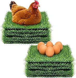 Washable Artificial Grass Nesting Pads - Chicken Nesting Pads for Chicken Coop and Pet Garden Lawn Indoor Outdoor 12"×12"×1"