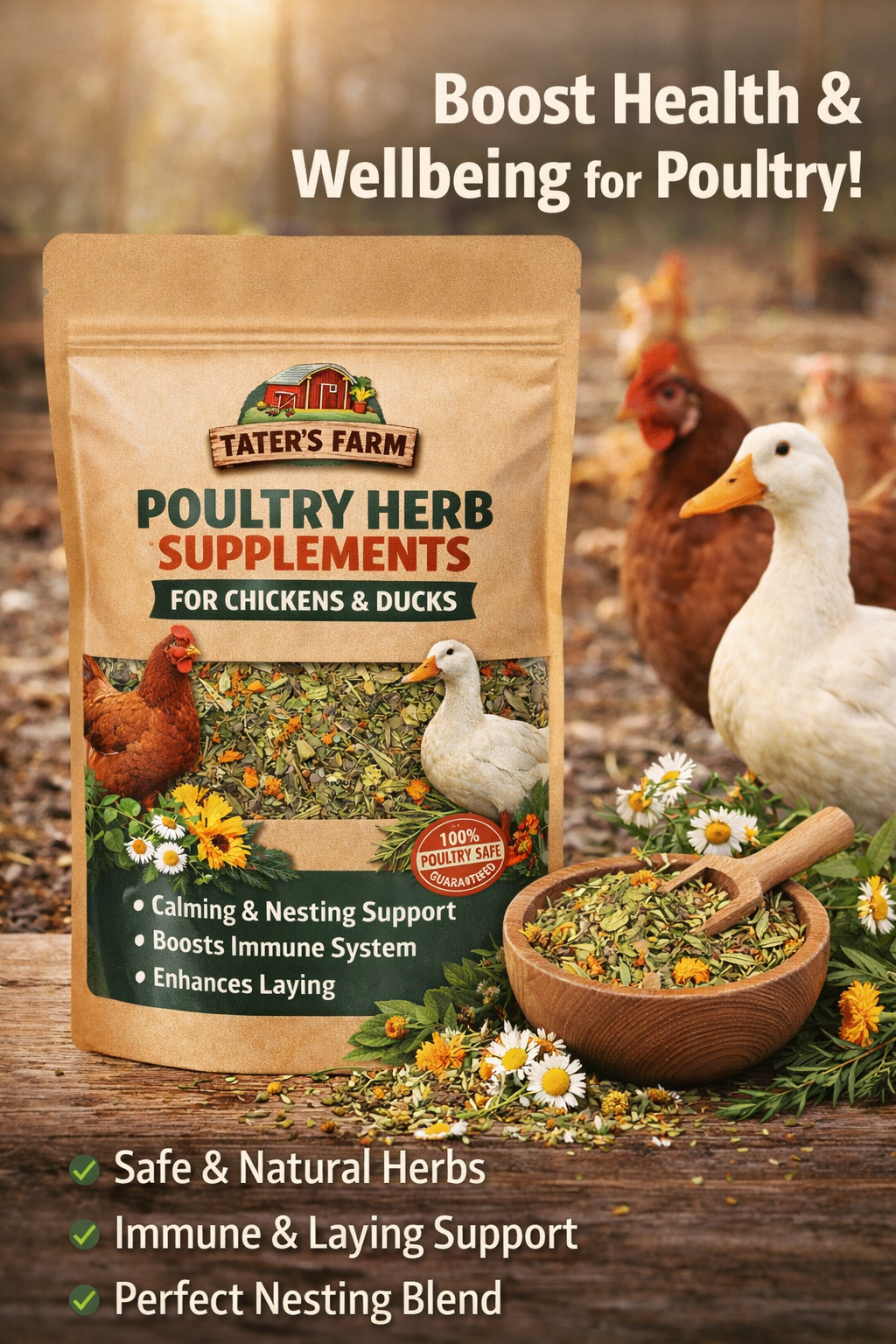 Poultry Herb Supplement 8 oz, Supports up to 25 Birds