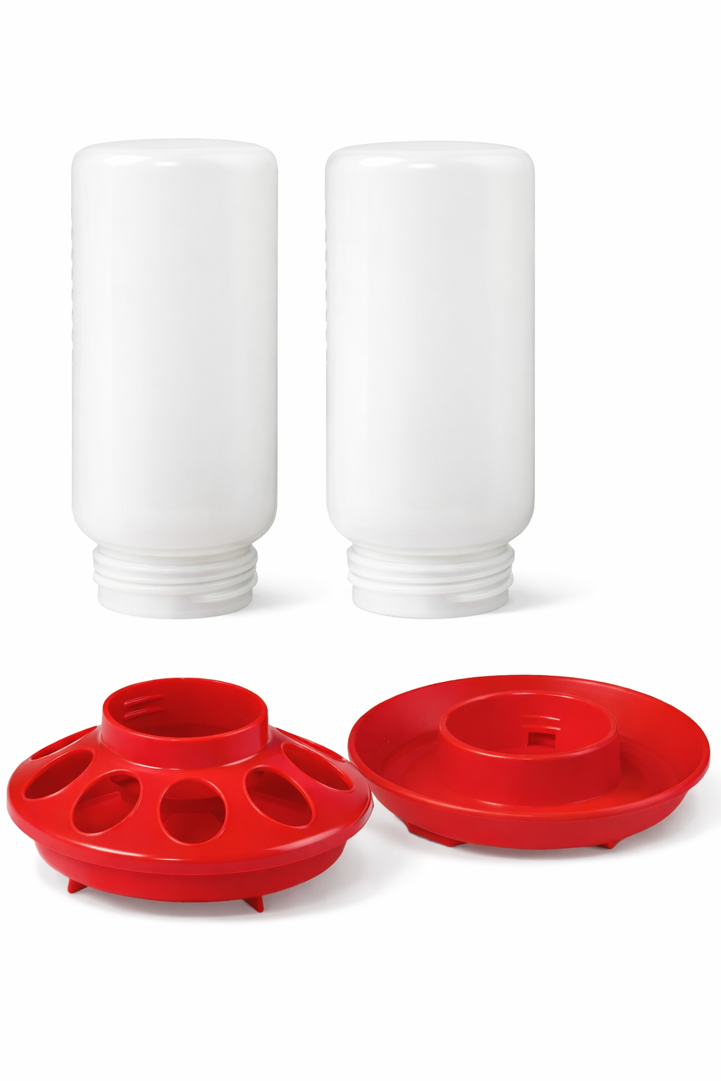 Chick Feeder & Water Set, Holds 1 quart, Screw on Bases for Easy Cleaning